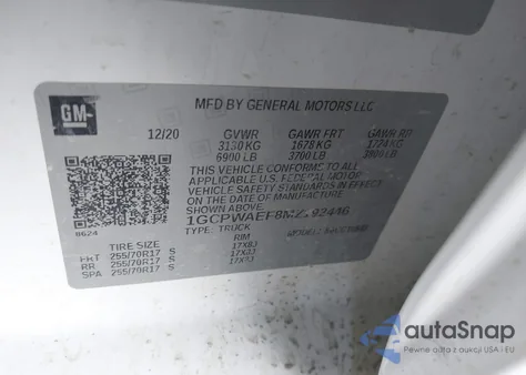 2021 Chevrolet Silverado 1500 2Wd Short Bed Wt из США, поврежденный, VIN 1GCPWAEF8MZ192446